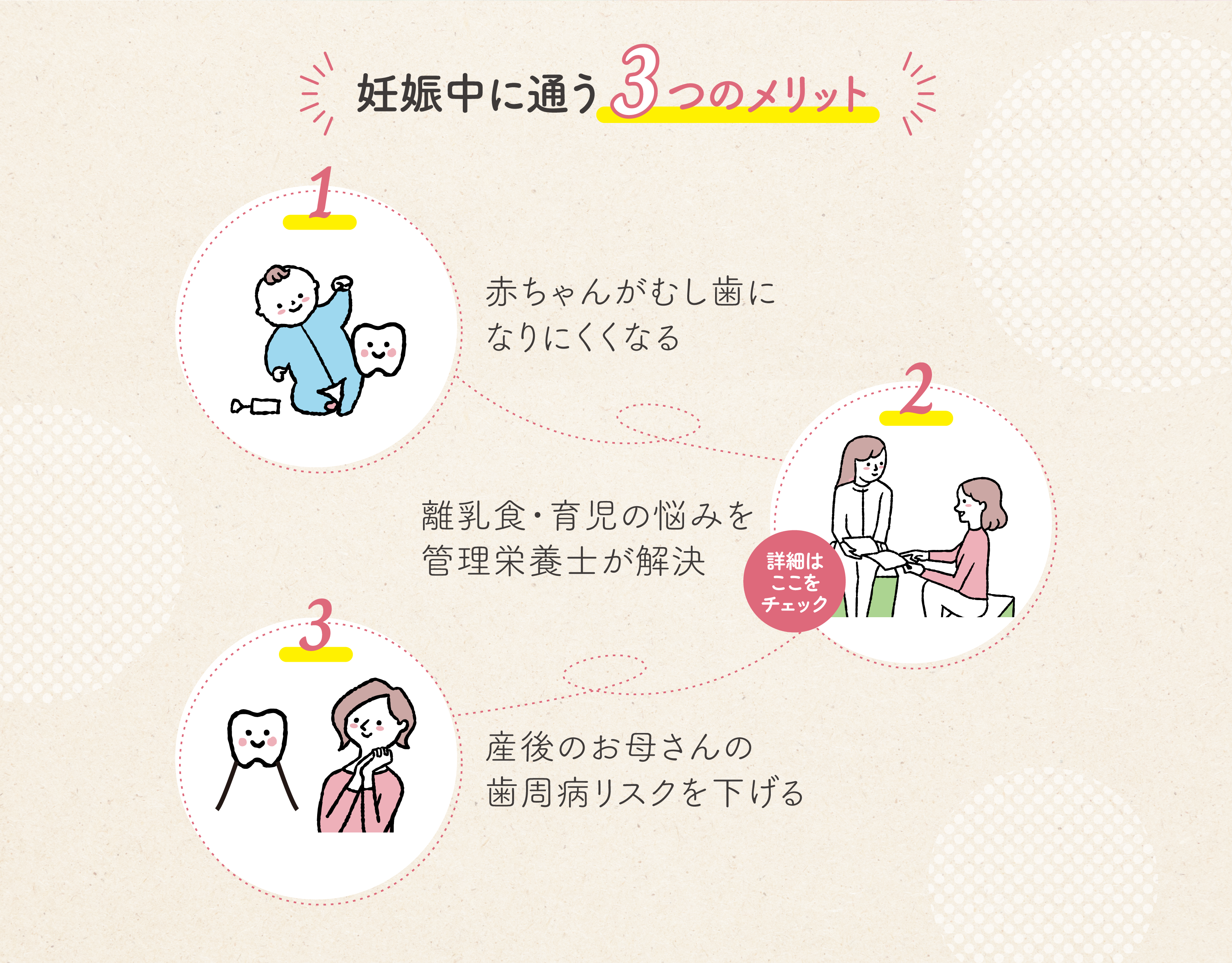 妊娠中に通う3つのメリット
